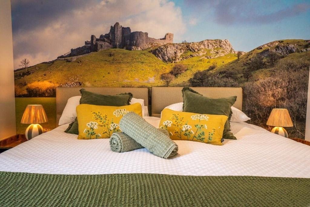 Lodge bedroom dressed for a romantic celebration